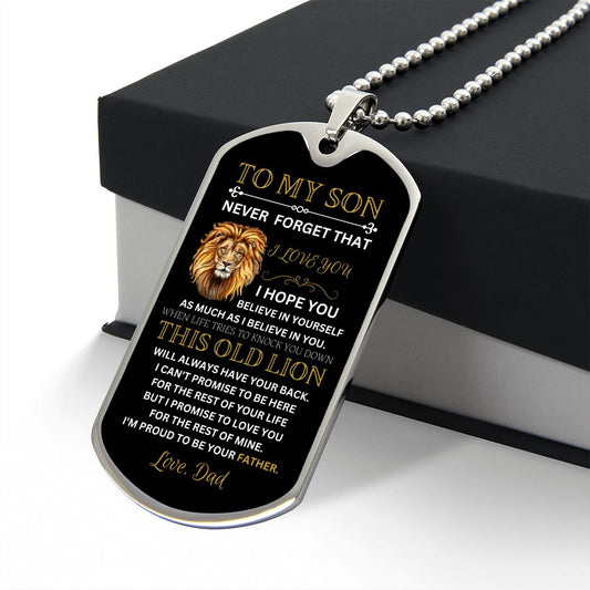Son | Proud Of You | Military Necklace