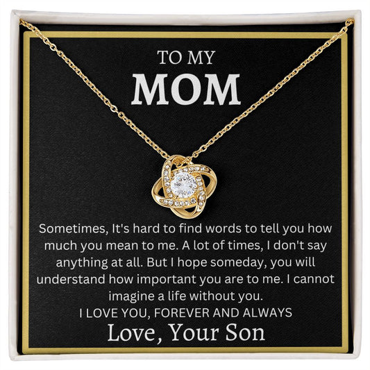 To My Mom | Love Knot Necklace | From Son