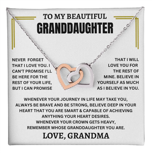 Interlocking Hearts Necklace | To Granddaughter | From Grandma